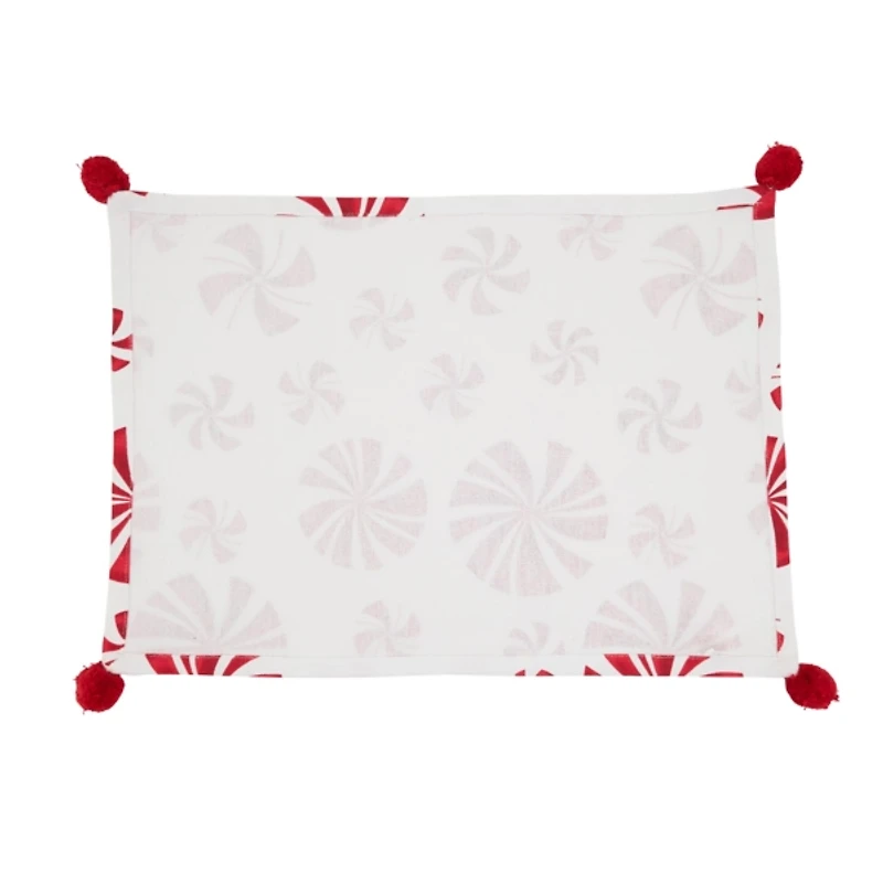 Peppermint Christmas Placemats, Set of 4