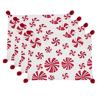 Peppermint Christmas Placemats, Set of 4
