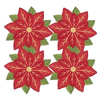 Winter Bloom Shaped Christmas Placemats, Set of 4
