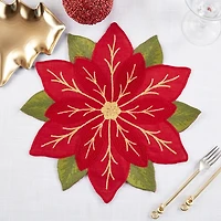 Winter Bloom Shaped Christmas Placemats, Set of 4