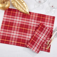 Red Rustic Plaid 8-pc. Napkin and Placemat Set