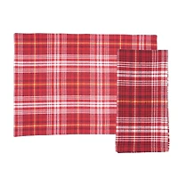 Red Rustic Plaid 8-pc. Napkin and Placemat Set