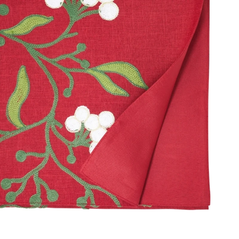 Red Mistletoe Christmas Table Runner