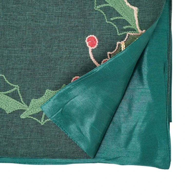 Green Holly Berries Christmas Table Runner