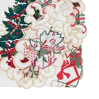 White Christmas Tree Shaped Edge Table Runner