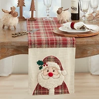 Plaid Santa Tufted Christmas Table Runner