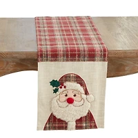 Plaid Santa Tufted Christmas Table Runner