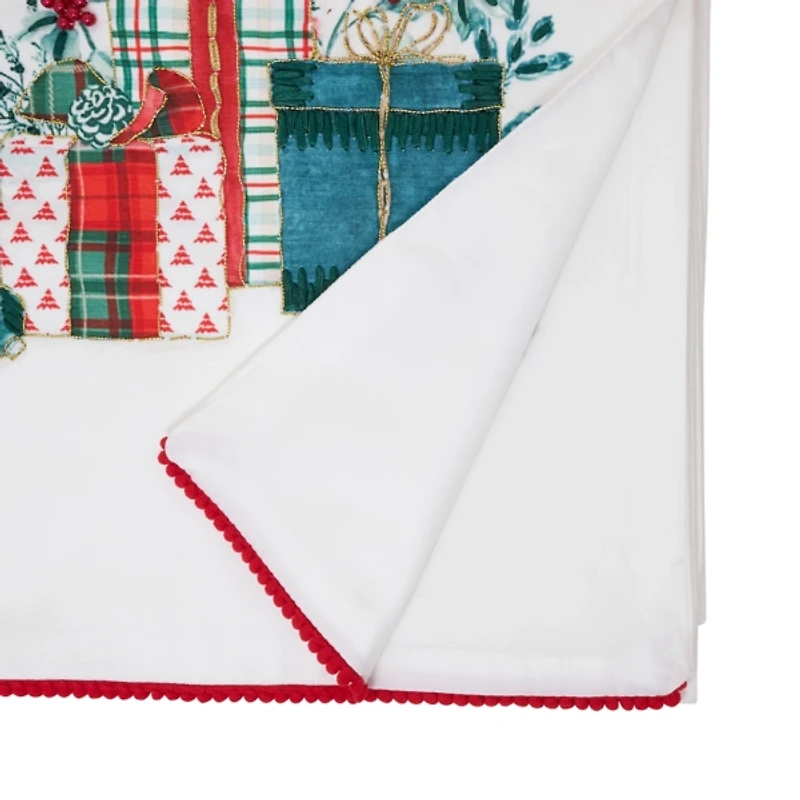 Embroidered Christmas Gifts Table Runner