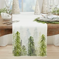 Printed and Beaded Trees Table Runner