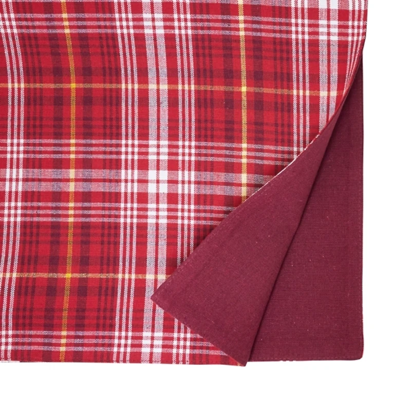 Red Rustic Plaid Christmas Table Runner