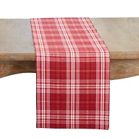 Red Rustic Plaid Christmas Table Runner