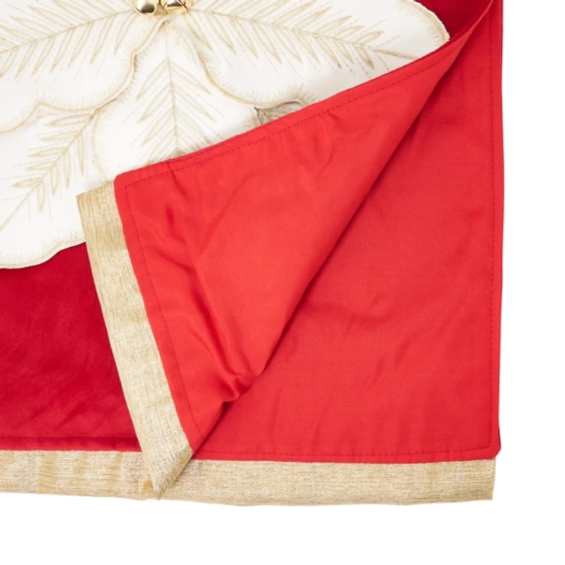 Velvet Poinsettia Christmas Table Runner