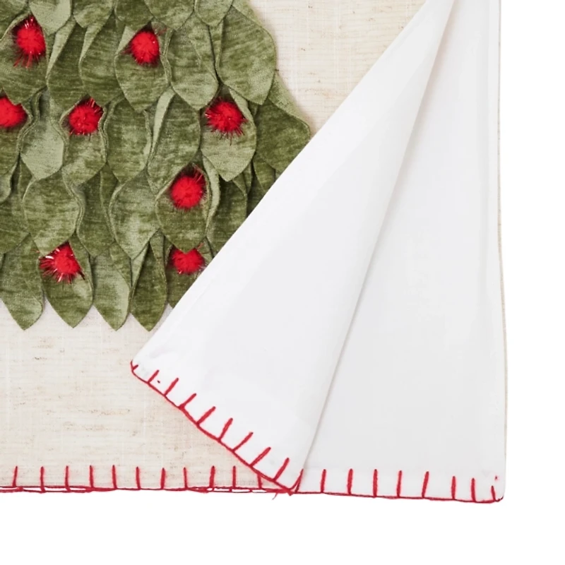 Christmas Tree Pom Pom Table Runner