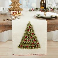 Christmas Tree Pom Pom Table Runner