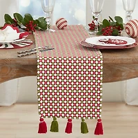 Woven Tassel Christmas Table Runner