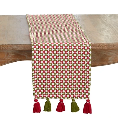 Woven Tassel Christmas Table Runner