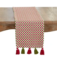 Woven Tassel Christmas Table Runner