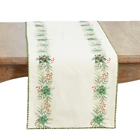 Holly Berry Border Christmas Table Runner