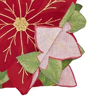 Poinsettia Shaped Christmas Table Runner