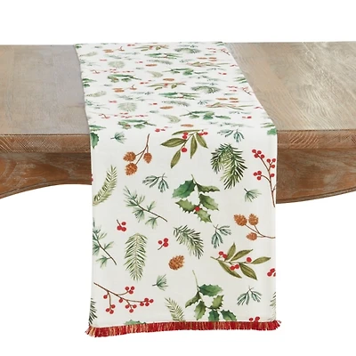 Holly and Pinecones Table Runner