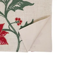 Embroidered Poinsettia Vine Table Runner