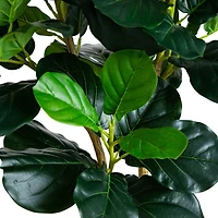 4 ft. Lush Fiddle Leaf Tree in White Planter