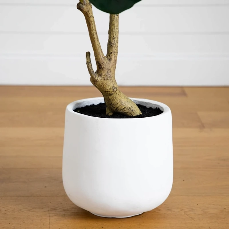 4 ft. Lush Fiddle Leaf Tree in White Planter