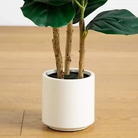 3 ft. Fiddle Leaf Tree in White Decorative Planter