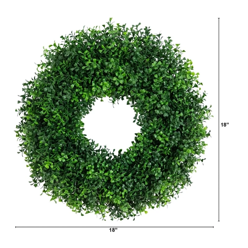 Pre-Lit Artificial Boxwood Wreath