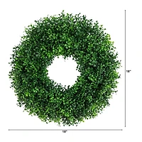 Pre-Lit Artificial Boxwood Wreath