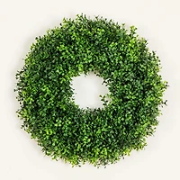 Pre-Lit Artificial Boxwood Wreath