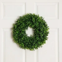 Pre-Lit Artificial Boxwood Wreath