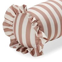 Taupe Striped Outdoor Bolster Pillow