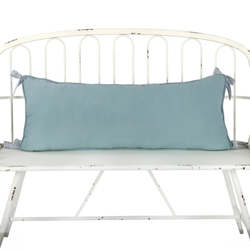 Welcome to Our Porch Striped Lumbar Pillow