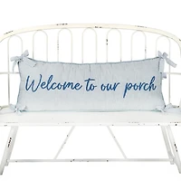 Welcome to Our Porch Striped Lumbar Pillow