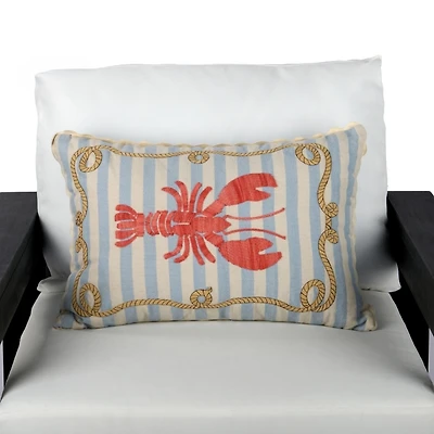 Louie the Lobster Outdoor Lumbar Pillow