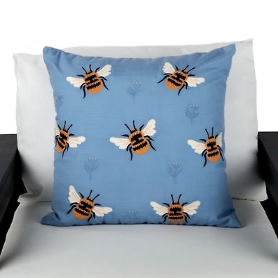 Busy Bumble Bees Outdoor Pillow