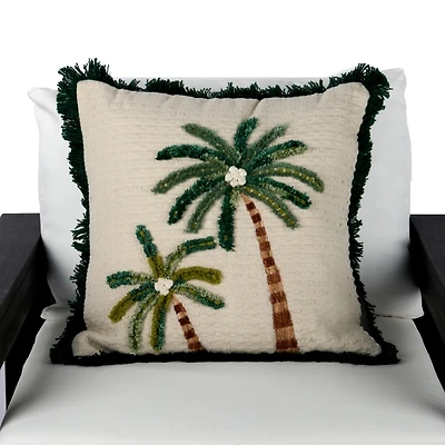 Textured Palms Outdoor Pillow