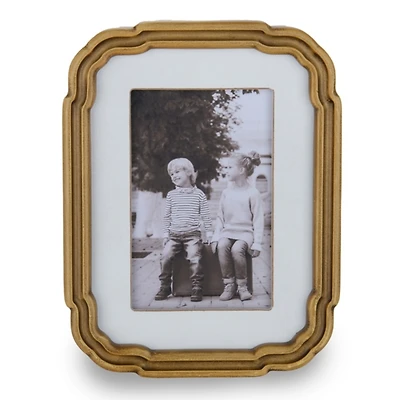 Gold Grooved Wood Picture Frame, 4x6