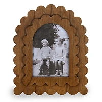 Brown Scalloped Wood Arch Picture Frame