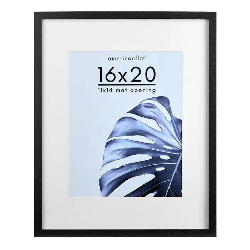 Matte Black Rectangular Picture Frame, 16x20