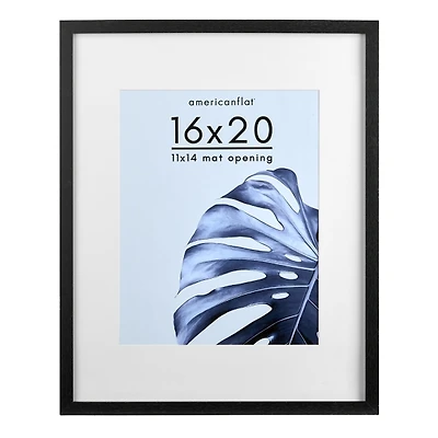 Matte Black Rectangular Picture Frame, 16x20