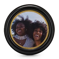 Black with Gold Round Picture Frame