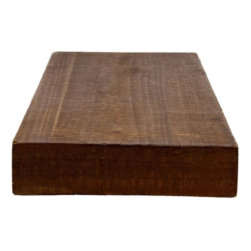 Brown Wood Floating Wall Shelves, Set of 2