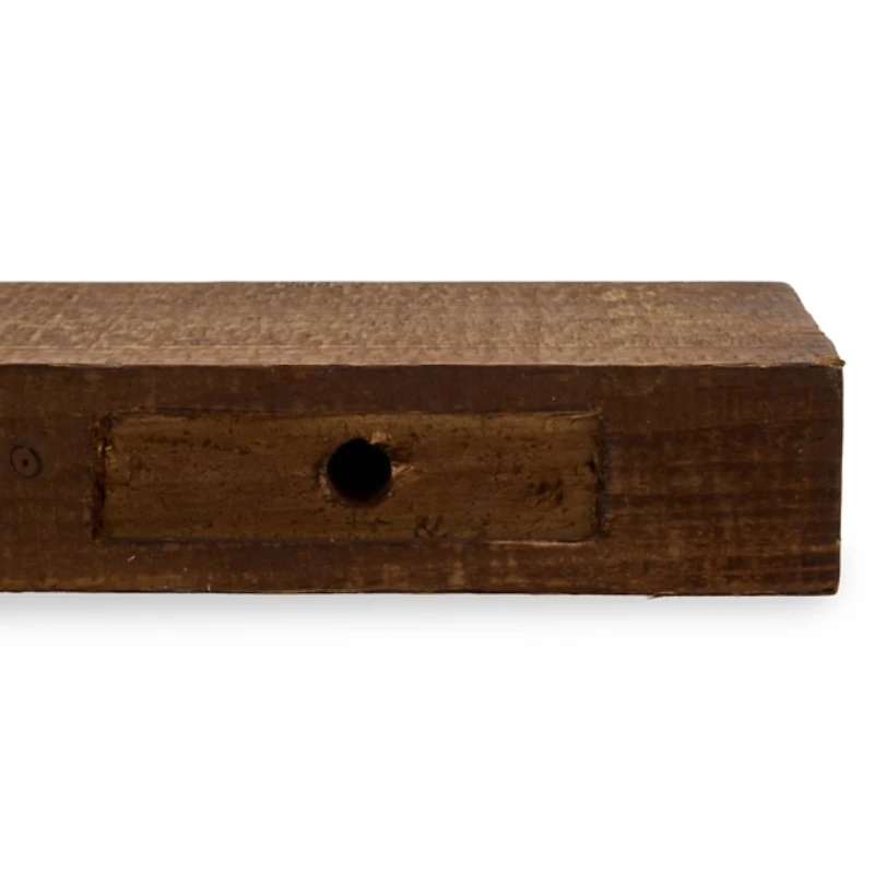 Brown Wood Floating Wall Shelves, Set of 2