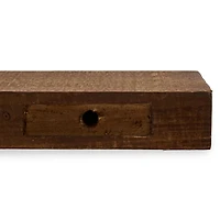 Brown Wood Floating Wall Shelves, Set of 2