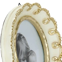 White and Gold Scalloped Picture Frame