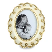 White and Gold Scalloped Picture Frame