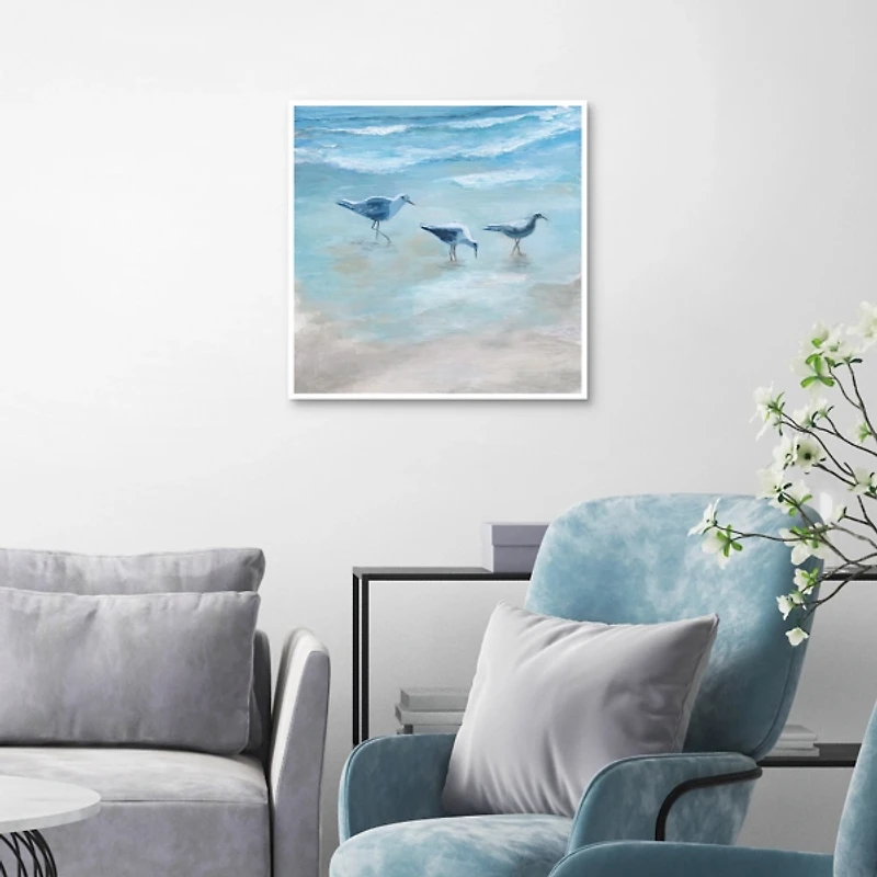 Gulls Framed Canvas Art Print