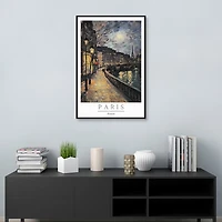 Paris Street Scene Framed Canvas Art Print